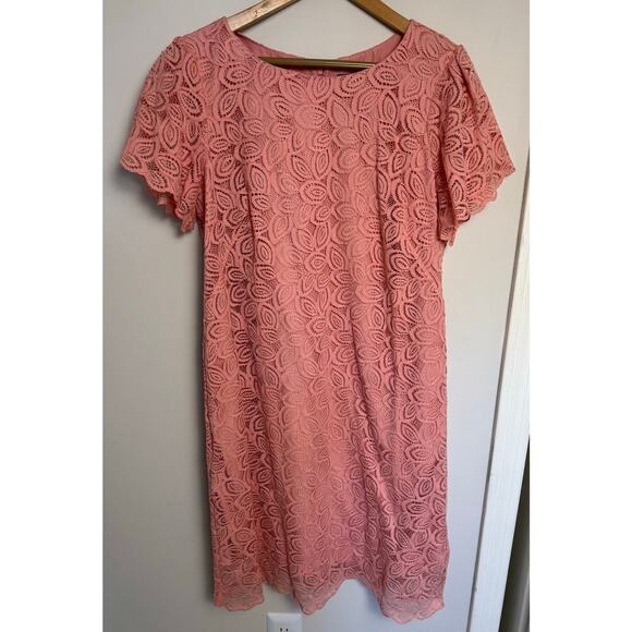 Ann Taylor Dresses & Skirts - NWT Ann Taylor Pink Lace Shift Dress Women’s size 14 Spring Summer Sheath Easter